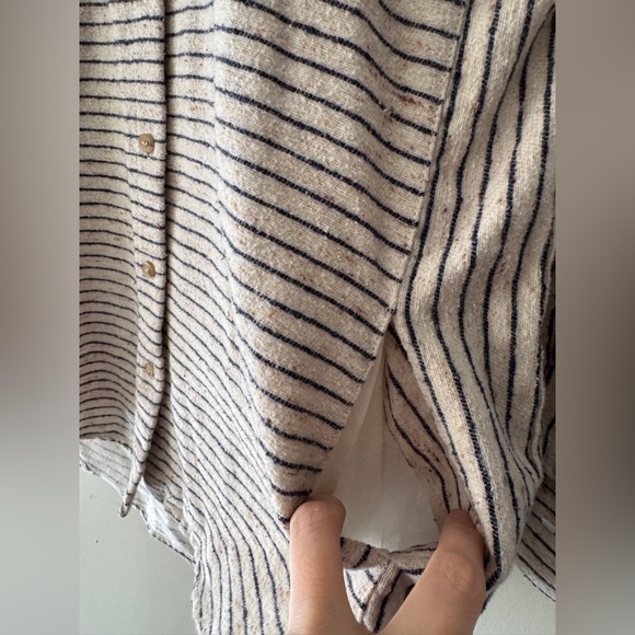 Madewell Flannel Sunday Shirt in Stripe Pale Muslin E4759 Button Down - Picture 4 of 10